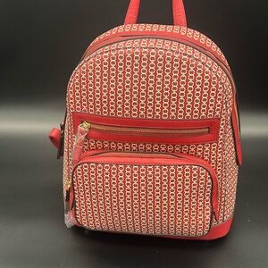 Red Patterned Women's Backpack